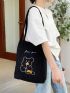 Cartoon Graphic Shoulder Tote Bag