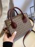 Mini Houndstooth Pattern Square Bag