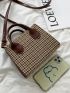 Mini Houndstooth Pattern Square Bag