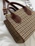 Mini Houndstooth Pattern Square Bag