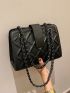 Quilted Embossed Crossbody Chain Bag