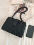 Quilted Embossed Crossbody Chain Bag