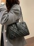 Quilted Embossed Crossbody Chain Bag