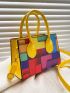 Mini Colorblock Double Handle Square Bag