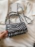 Mini Zebra Striped Top Handle Satchel Bag