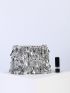 Mini Allover Sequin Decor Beaded Square Bag