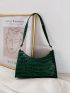 Croc Embossed Baguette Bag