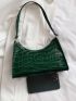 Croc Embossed Baguette Bag