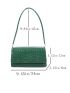 Croc Embossed Flap Shoulder Bag