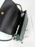 Croc Embossed Flap Shoulder Bag