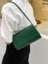 Croc Embossed Flap Shoulder Bag