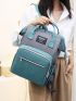 Letter Patch Zip Front Backpack