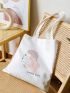 Letter & Figure Graphic Shopper Bag