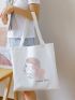 Letter & Figure Graphic Shopper Bag