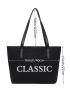 Letter Graphic Tote Bag