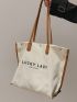 Letter Graphic Tote Bag