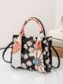 Floral Graphic Scarf Decor Square Bag