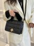 Geo Embossed Fluffy Handle Square Bag