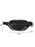 Chain Decor Zip Front Fanny Pack