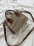 Mini Houndstooth Pattern Square Bag