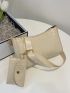 Croc Embossed Crossbody Bag With Purse