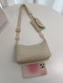 Croc Embossed Crossbody Bag With Purse