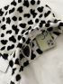 Cow Pattern Fluffy Crossbody Bag