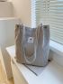 Bag for Women Corduroy Shoulder Bag Reusable Shopping Bag Casual Tote Female Handbag