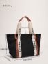 Letter Graphic Shoulder Tote Bag