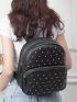 Studded Faux Leather Backpack