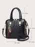 Crocodile Embossed Square Bag