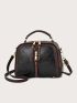 Contrast Binding Satchel Bag