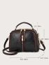 Contrast Binding Satchel Bag