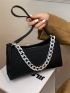 Chain Decor Baguette Bag