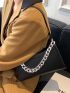 Chain Decor Baguette Bag