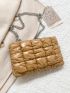 Quilted Pattern Chain Square Bag