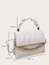 Crocodile Embossed Chain Decor Square Bag