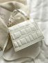 Crocodile Embossed Chain Decor Square Bag