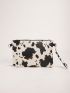 Cow Print Tassel Decor Clutch Bag