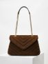 PREMIUM CHEVRON RUCHED SHOULDER BAG