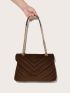 PREMIUM CHEVRON RUCHED SHOULDER BAG