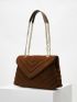 PREMIUM CHEVRON RUCHED SHOULDER BAG