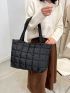 Quilted Pattern Shoulder Tote Bag