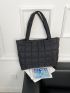 Quilted Pattern Shoulder Tote Bag