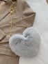 Fuzzy Heart Design Novelty Bag