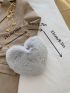 Fuzzy Heart Design Novelty Bag