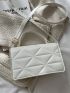 Quilted Embossed Metallic Edge Decor Square Bag