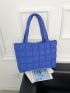 Quilted Pattern Shoulder Tote Bag