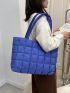 Quilted Pattern Shoulder Tote Bag