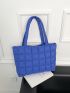 Quilted Pattern Shoulder Tote Bag